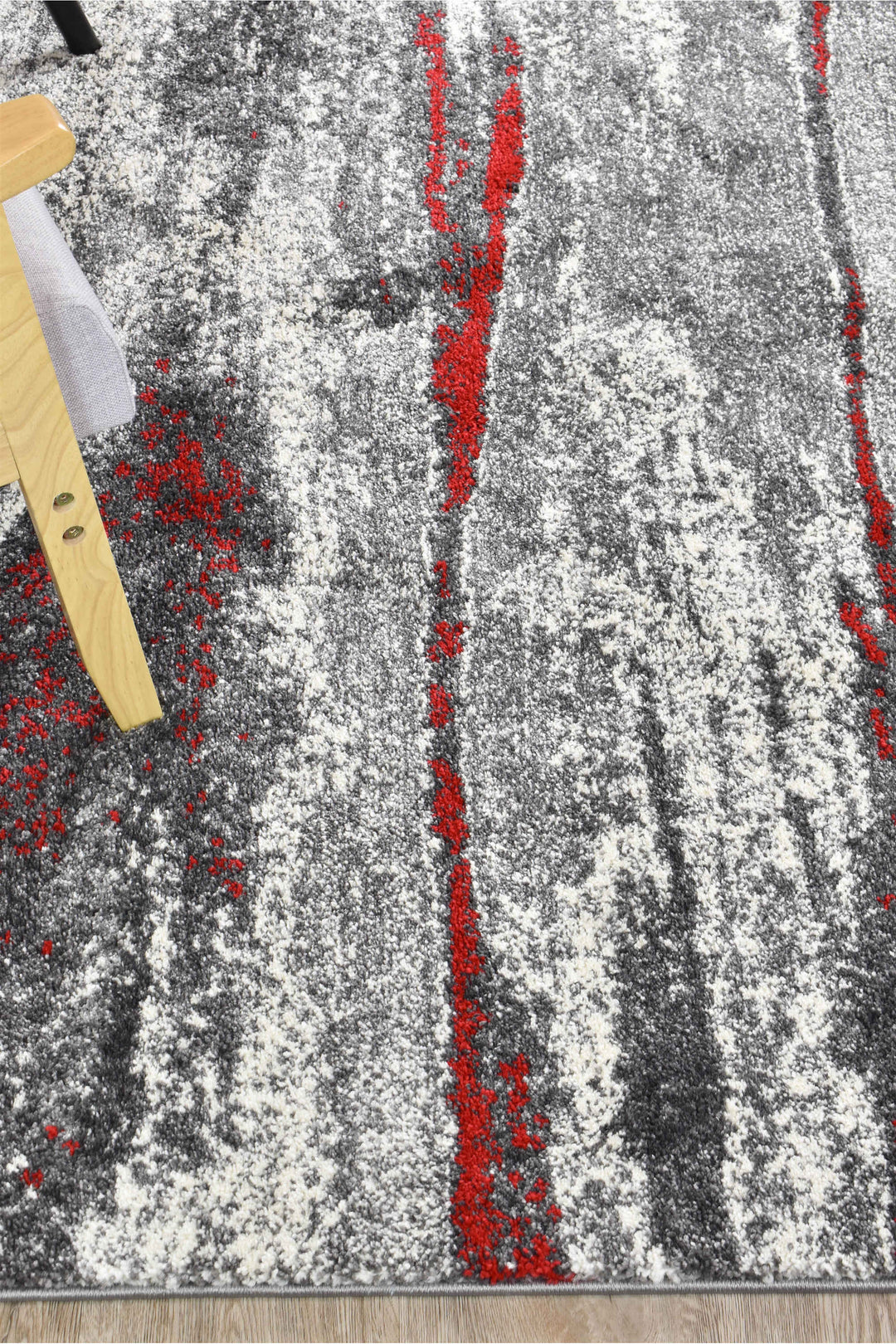 Millard Grey Red Rug - Turkish-inspired modern rug from Treasures of Turkey