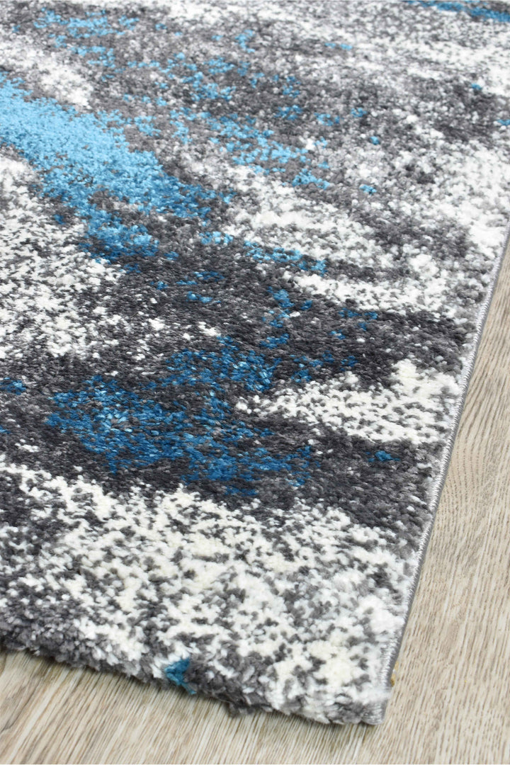 Millard Grey Turquoise Rug - Turkish-inspired modern rug from Treasures of Turkey