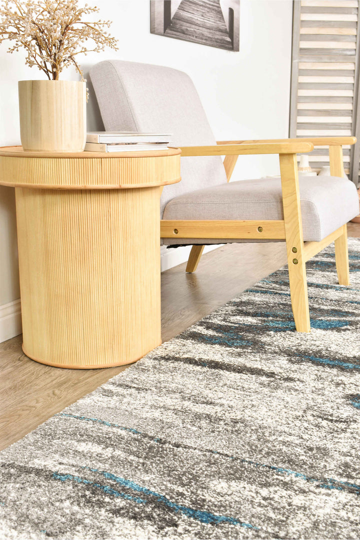 Millard Grey Turquoise Rug - Turkish-inspired modern rug from Treasures of Turkey