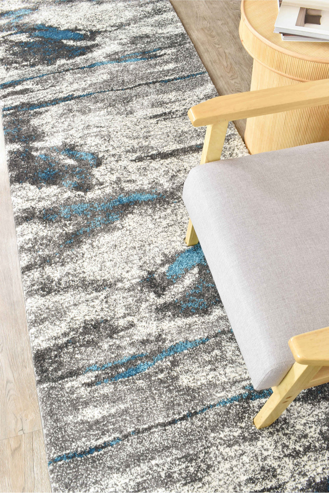 Millard Grey Turquoise Rug - Turkish-inspired modern rug from Treasures of Turkey