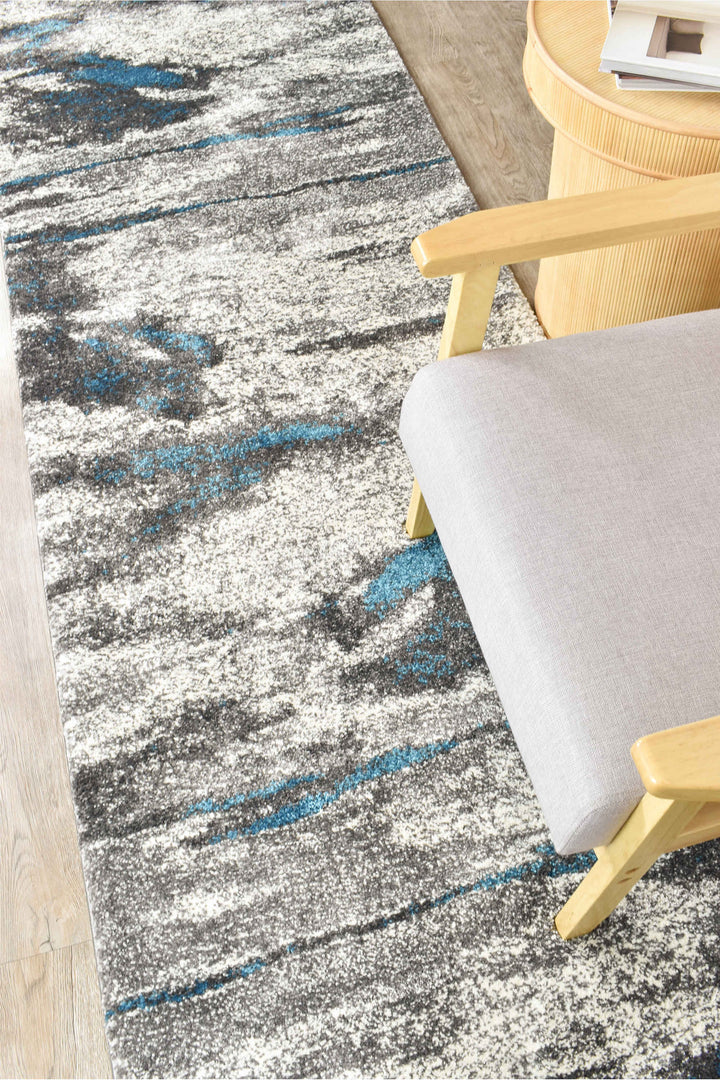 Millard Grey Turquoise Rug - Turkish-inspired modern rug from Treasures of Turkey