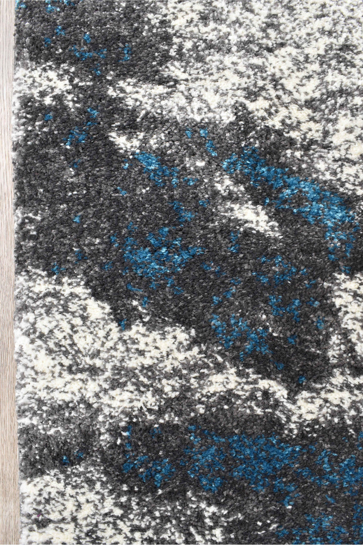 Millard Grey Turquoise Rug - Turkish-inspired modern rug from Treasures of Turkey