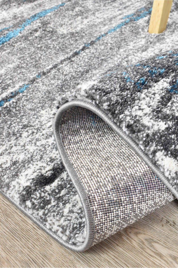 Millard Grey Turquoise Rug - Turkish-inspired modern rug from Treasures of Turkey