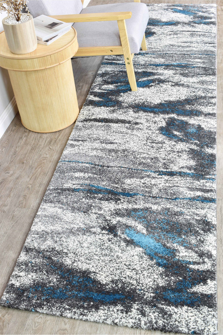 Millard Grey Turquoise Rug - Turkish-inspired modern rug from Treasures of Turkey