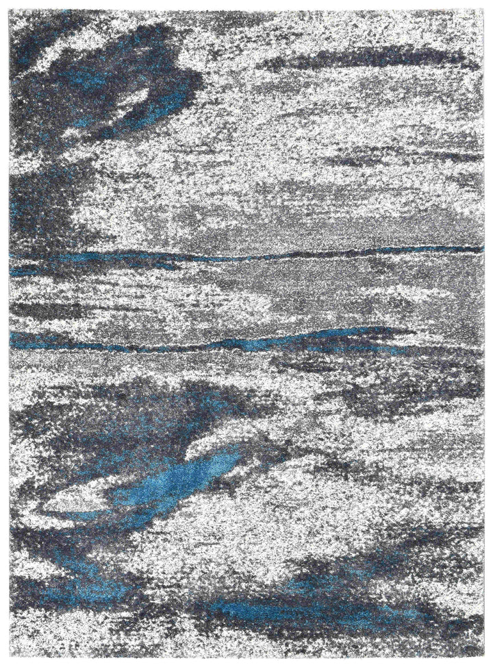 Millard Grey Turquoise Rug - Turkish-inspired modern rug from Treasures of Turkey