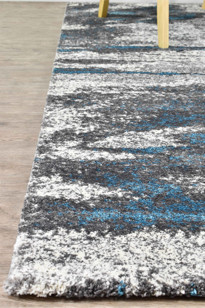 Millard Grey Turquoise Rug - Turkish-inspired modern rug from Treasures of Turkey
