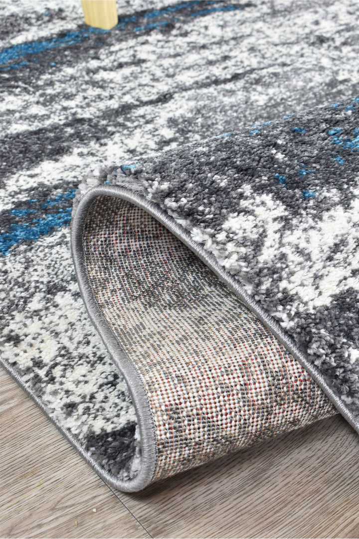Millard Grey Turquoise Rug - Turkish-inspired modern rug from Treasures of Turkey