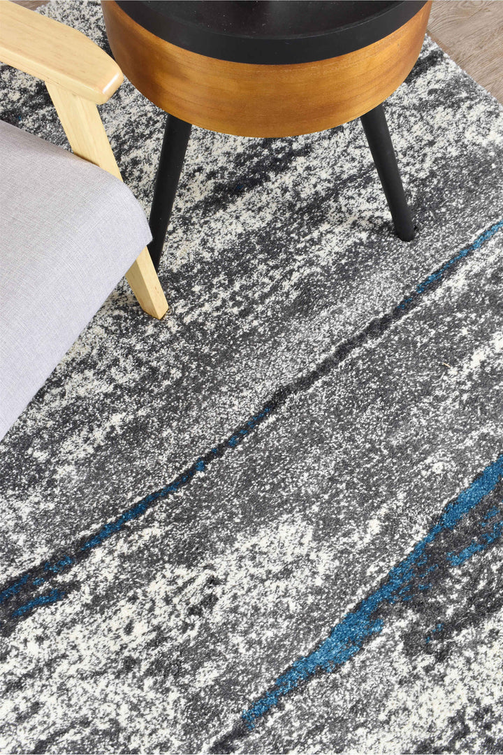 Millard Grey Turquoise Rug - Turkish-inspired modern rug from Treasures of Turkey
