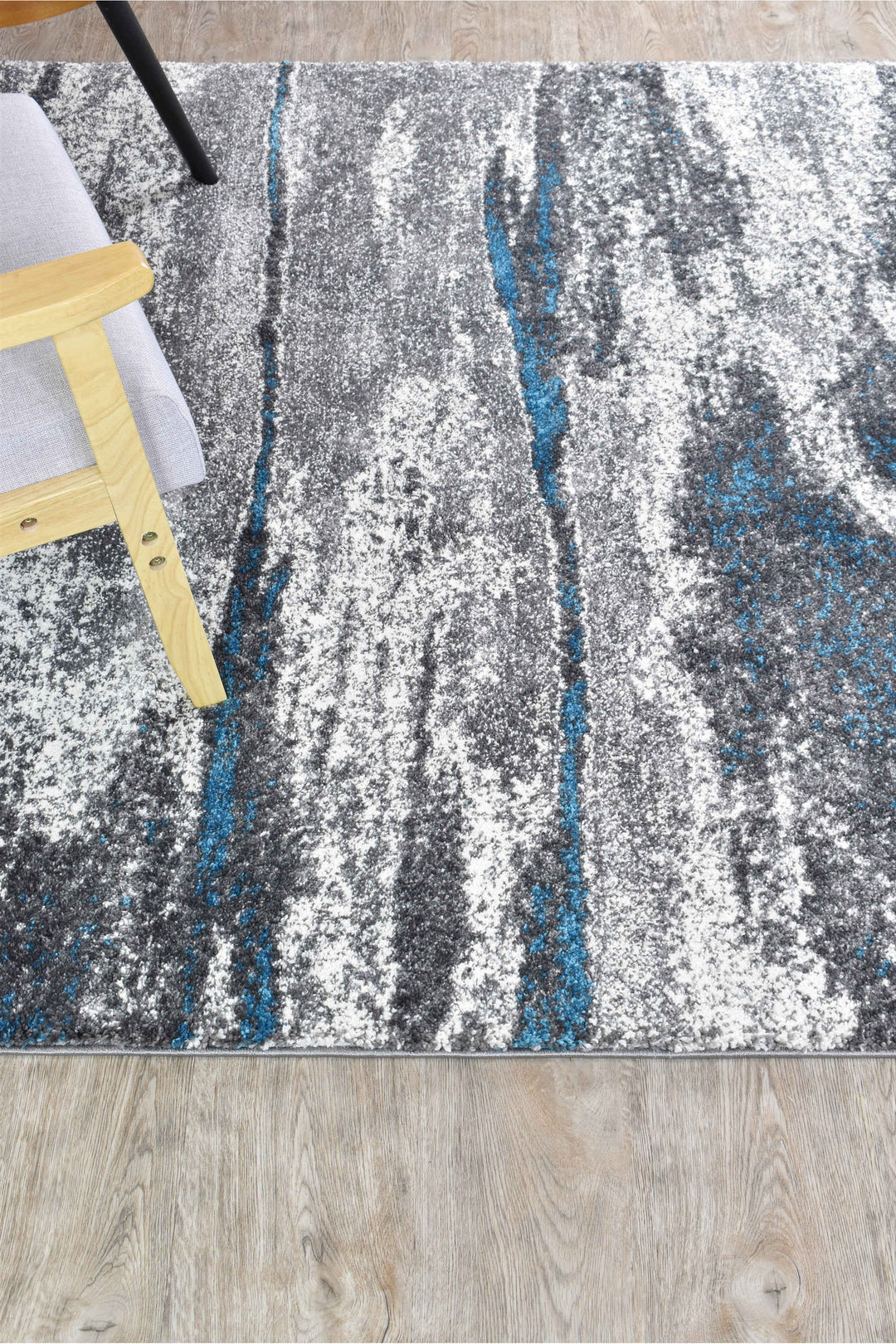 Millard Grey Turquoise Rug - Turkish-inspired modern rug from Treasures of Turkey