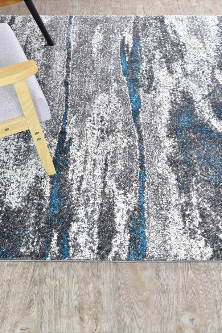Millard Grey Turquoise Rug - Turkish-inspired modern rug from Treasures of Turkey