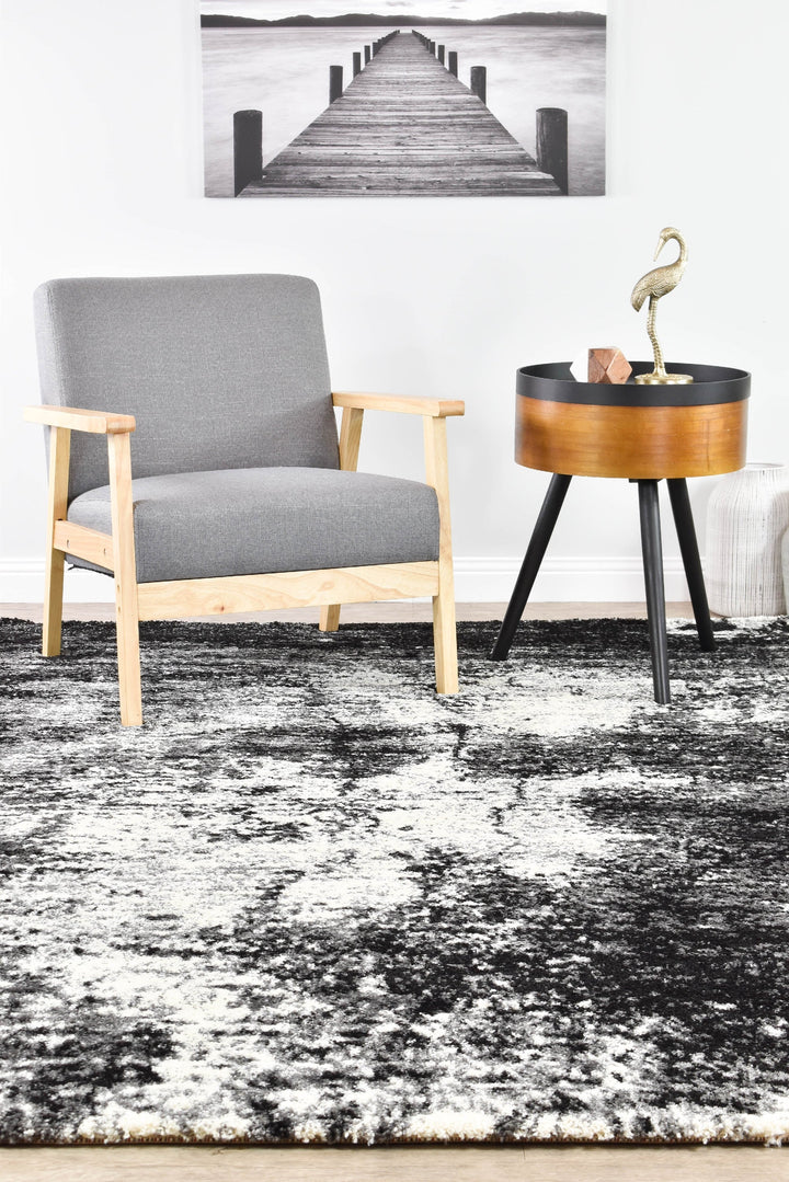 Dahlia Black White Rug - Turkish-inspired modern rug from Treasures of Turkey