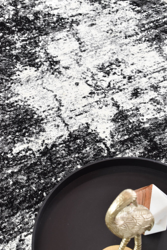 Dahlia Black White Rug - Turkish-inspired modern rug from Treasures of Turkey