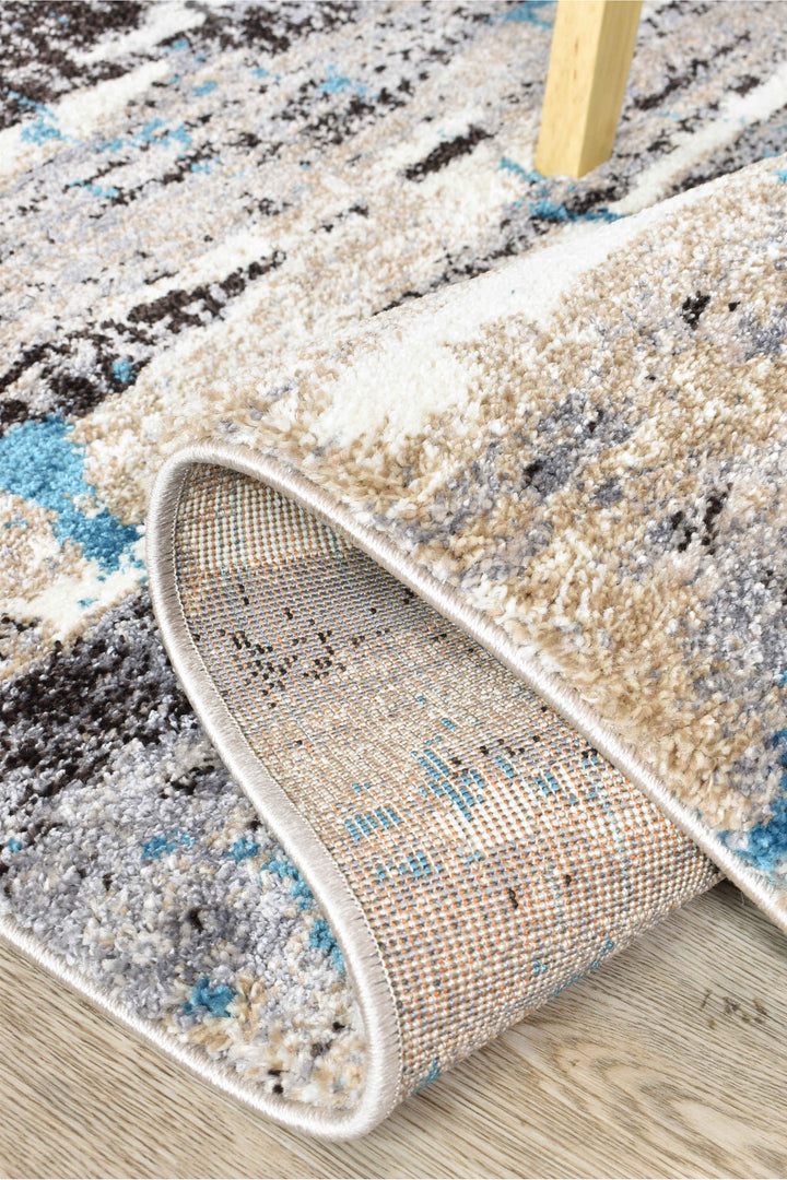 Millard Beige Turquoise Rug - Turkish-inspired modern rug from Treasures of Turkey