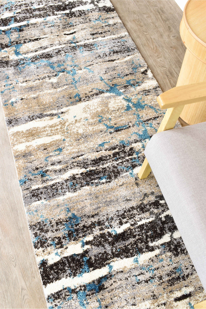 Millard Beige Turquoise Rug - Turkish-inspired modern rug from Treasures of Turkey