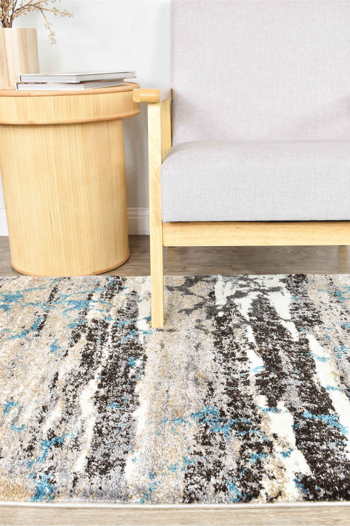 Millard Beige Turquoise Rug - Turkish-inspired modern rug from Treasures of Turkey