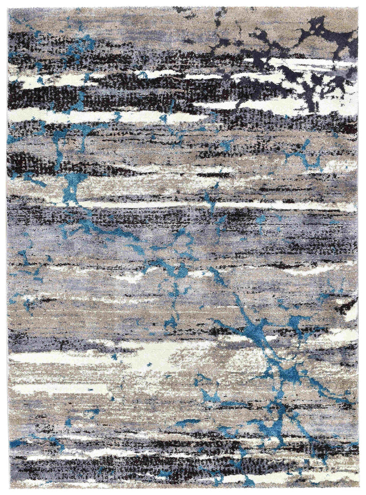 Millard Beige Turquoise Rug - Turkish-inspired modern rug from Treasures of Turkey
