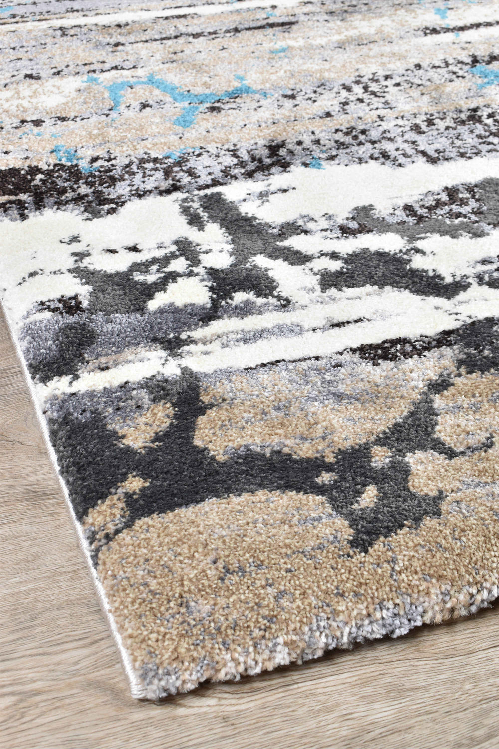 Millard Beige Turquoise Rug - Turkish-inspired modern rug from Treasures of Turkey