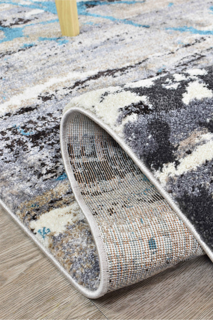 Millard Beige Turquoise Rug - Turkish-inspired modern rug from Treasures of Turkey