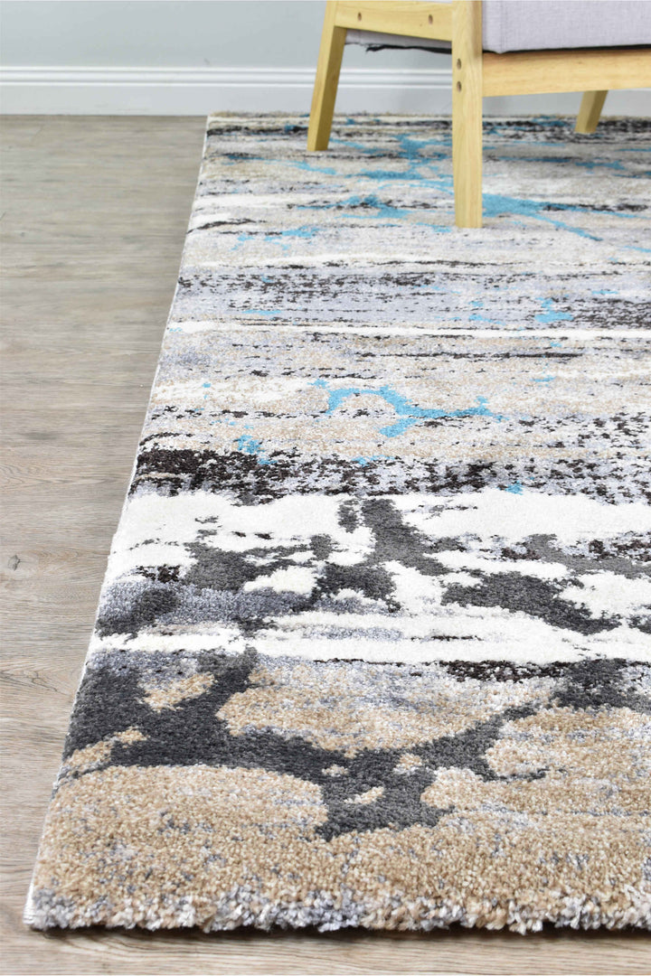 Millard Beige Turquoise Rug - Turkish-inspired modern rug from Treasures of Turkey