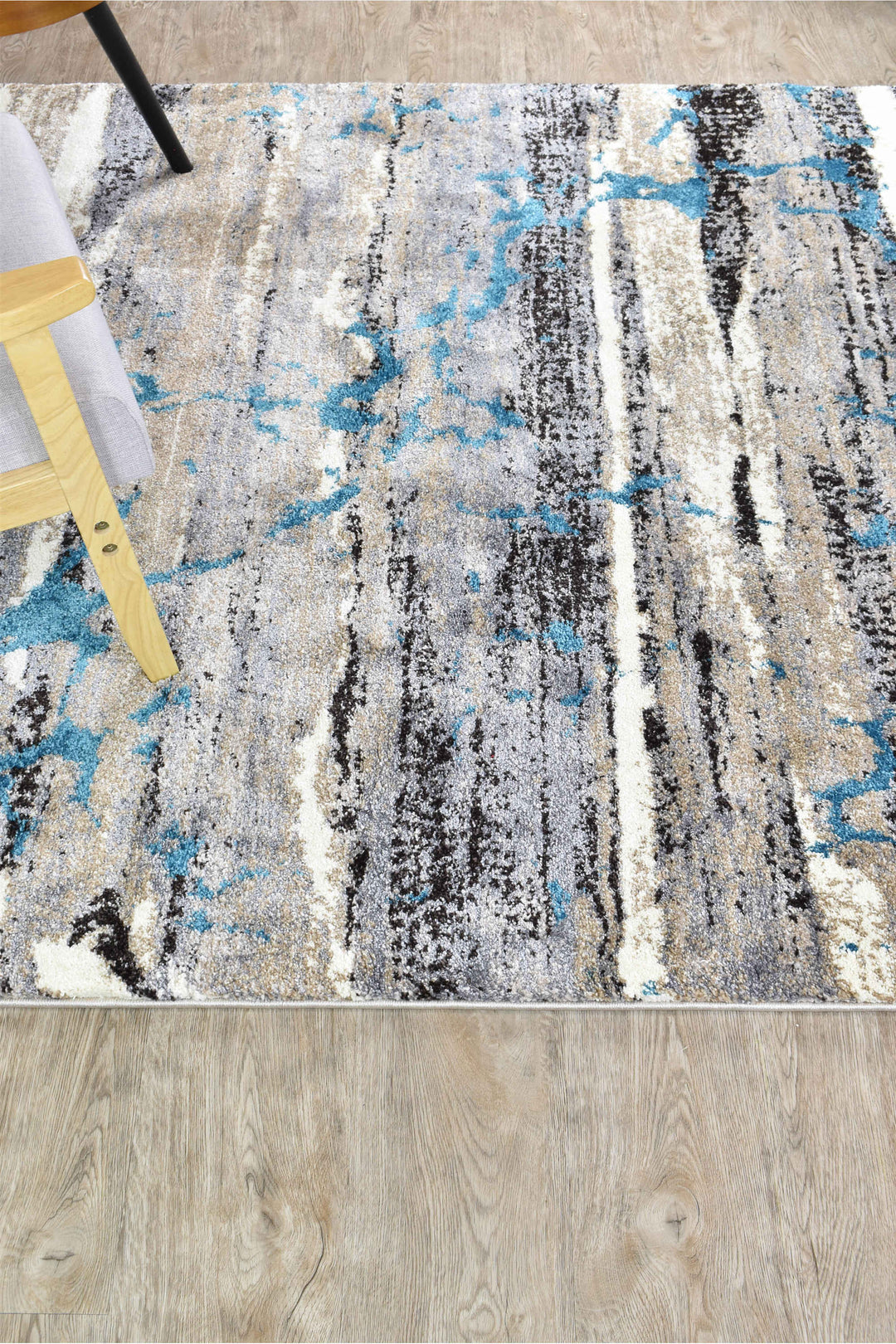 Millard Beige Turquoise Rug - Turkish-inspired modern rug from Treasures of Turkey