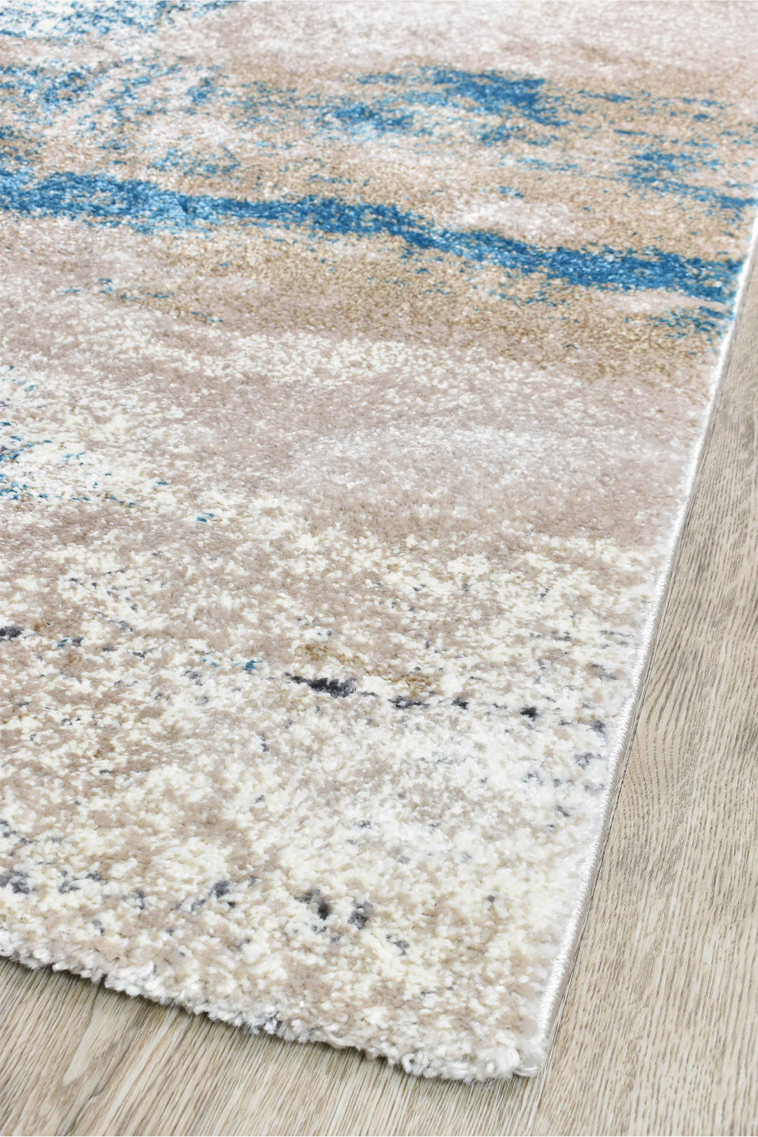 Millard Beige Turquoise Rug - Turkish-inspired modern rug from Treasures of Turkey