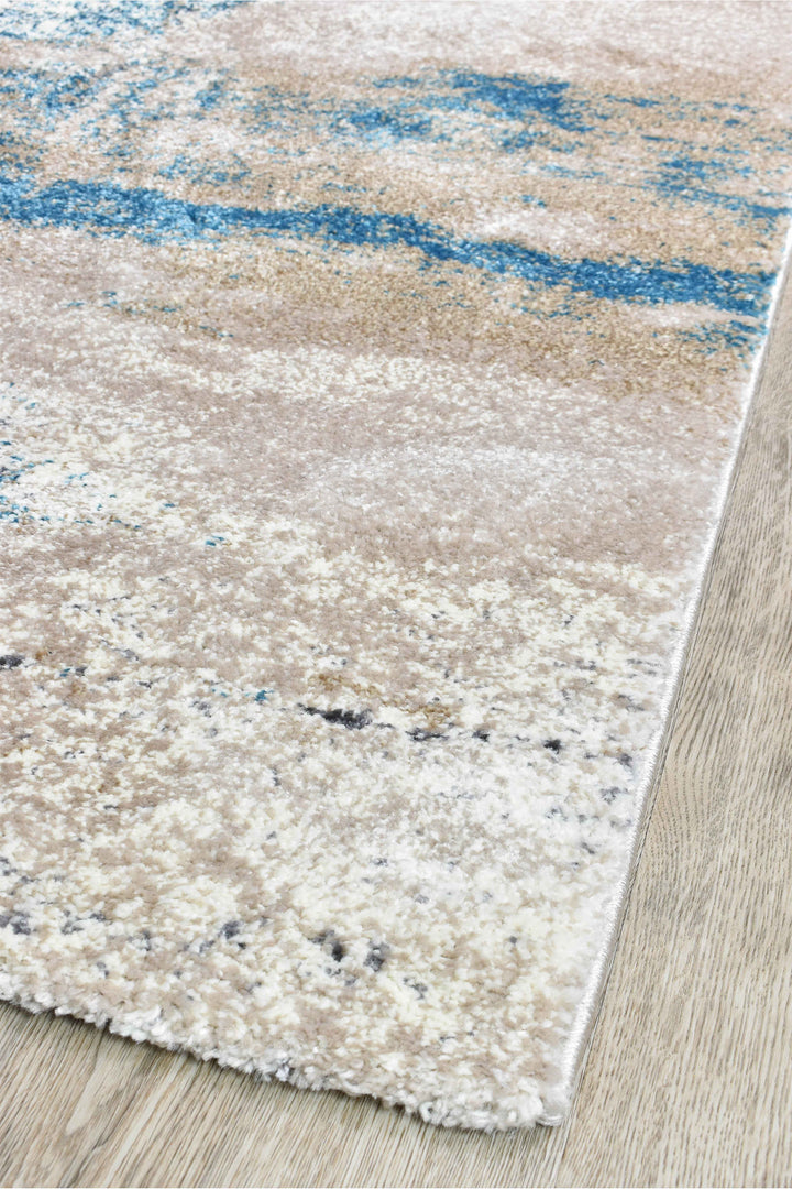 Millard Beige Turquoise Rug - Turkish-inspired modern rug from Treasures of Turkey