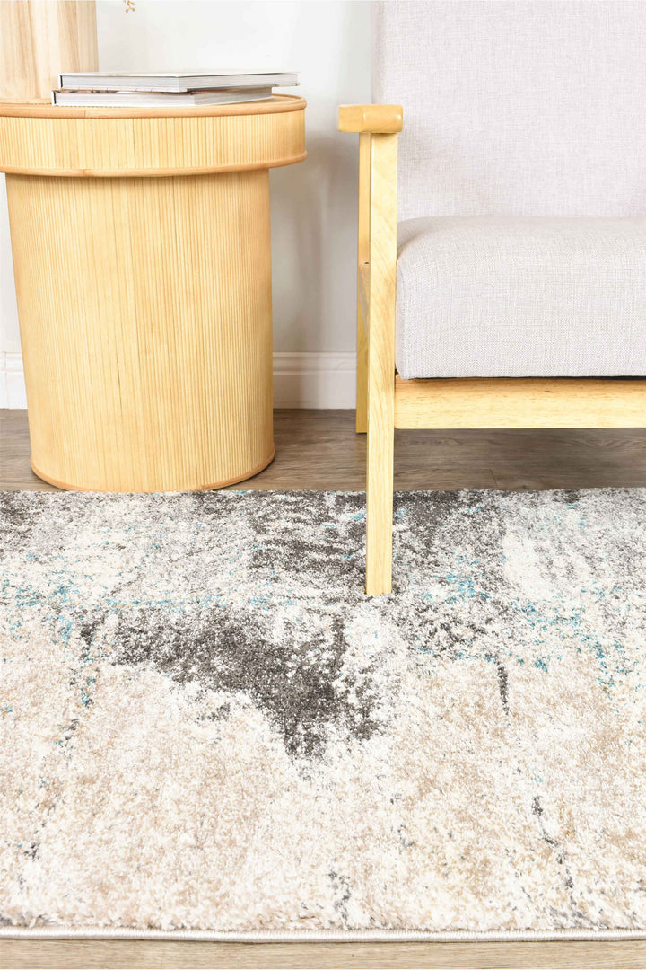 Millard Beige Turquoise Rug - Turkish-inspired modern rug from Treasures of Turkey