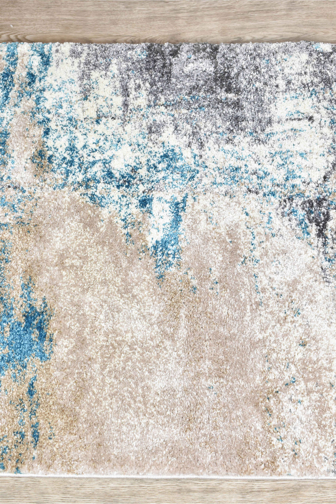 Millard Beige Turquoise Rug - Turkish-inspired modern rug from Treasures of Turkey
