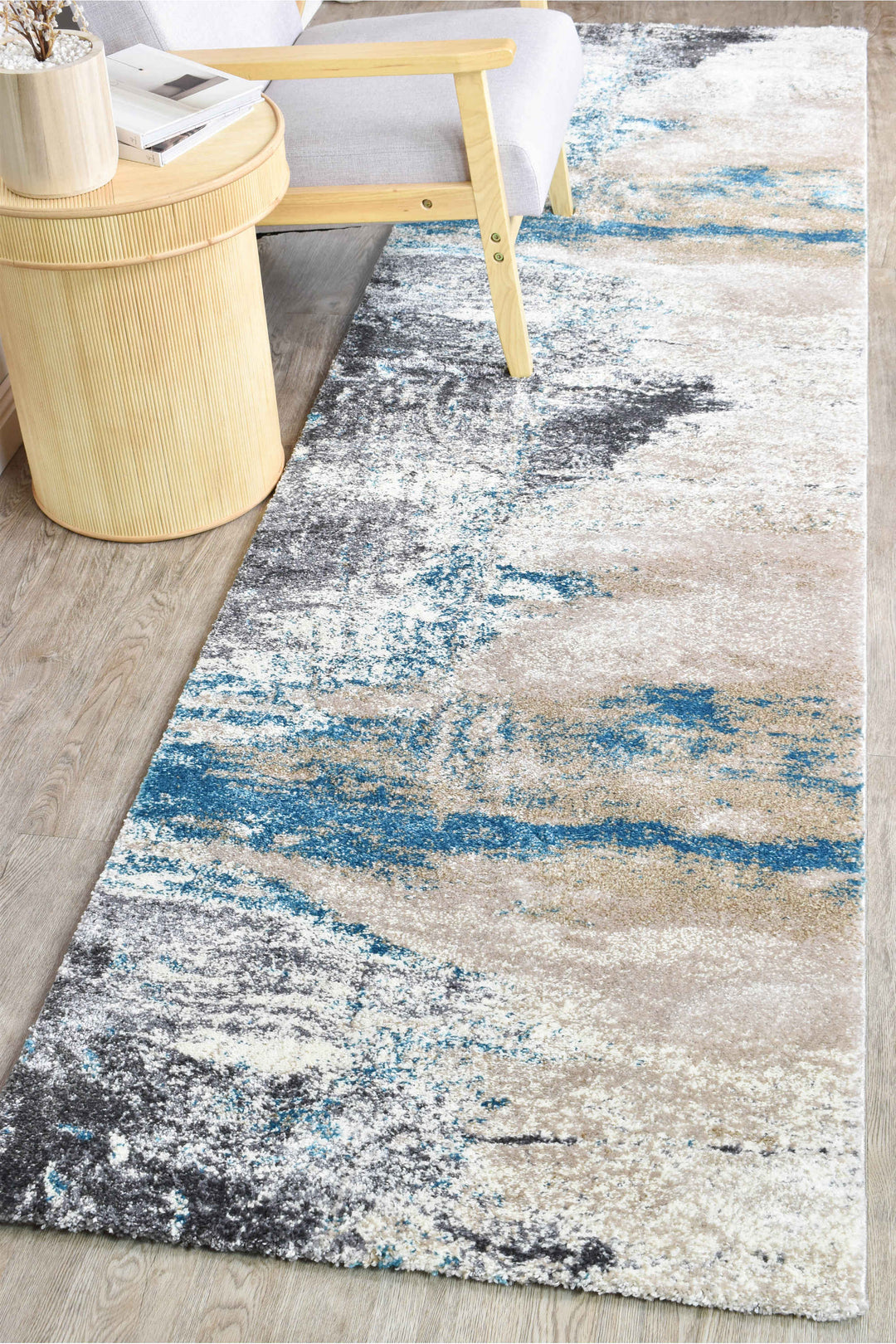 Millard Beige Turquoise Rug - Turkish-inspired modern rug from Treasures of Turkey