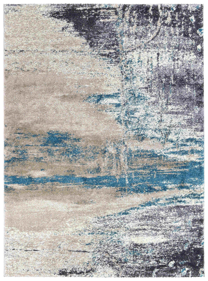 Millard Beige Turquoise Rug - Turkish-inspired modern rug from Treasures of Turkey