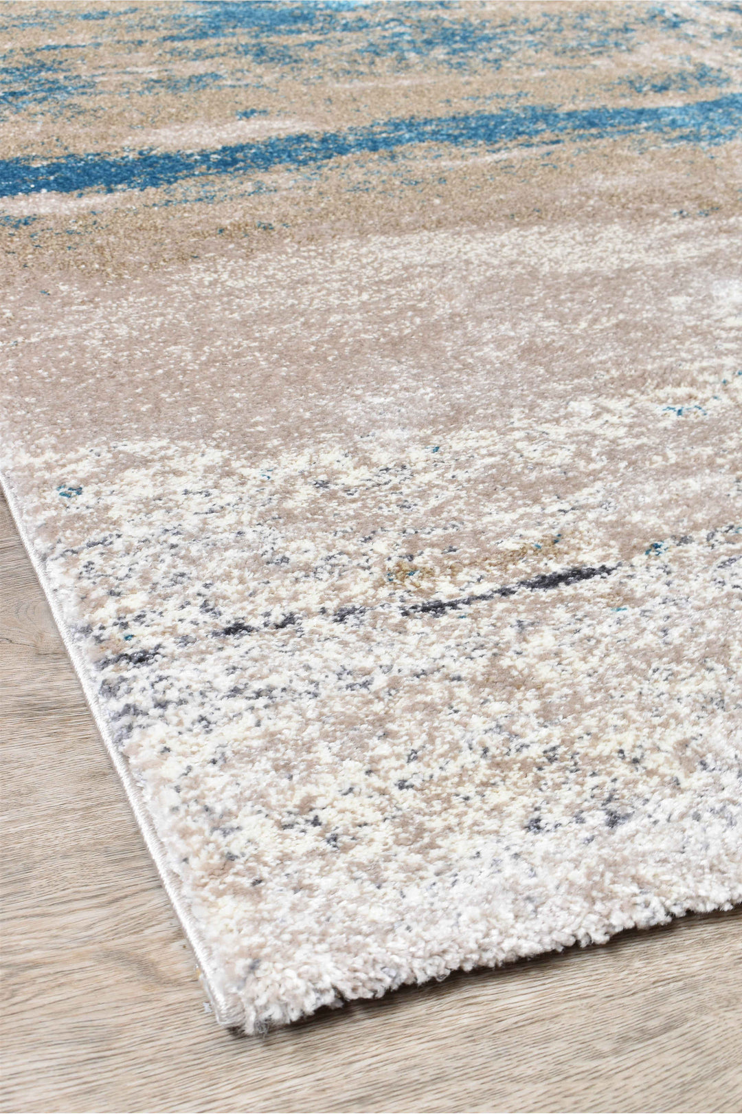 Millard Beige Turquoise Rug - Turkish-inspired modern rug from Treasures of Turkey