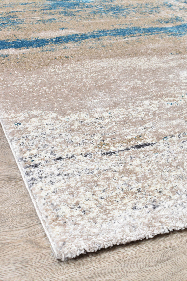 Millard Beige Turquoise Rug - Turkish-inspired modern rug from Treasures of Turkey