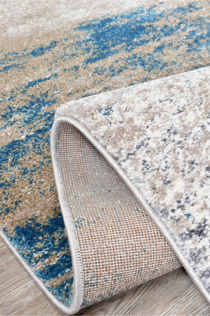 Millard Beige Turquoise Rug - Turkish-inspired modern rug from Treasures of Turkey