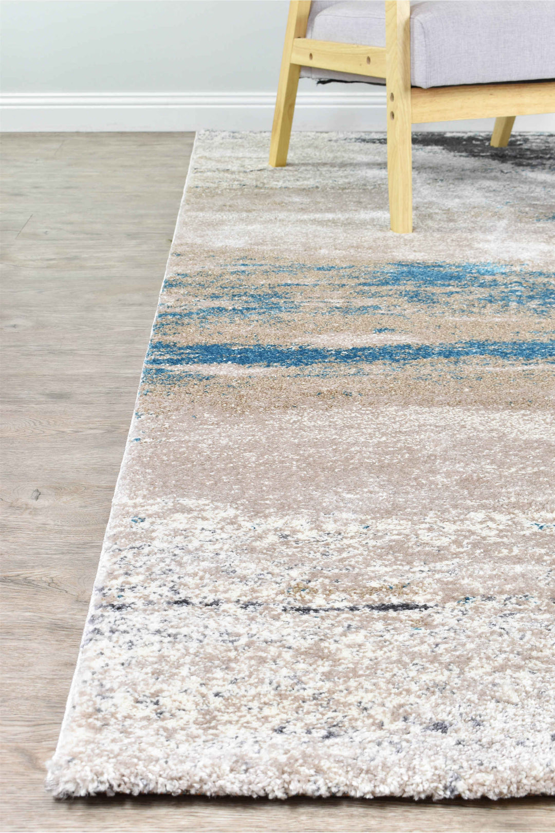 Millard Beige Turquoise Rug - Turkish-inspired modern rug from Treasures of Turkey