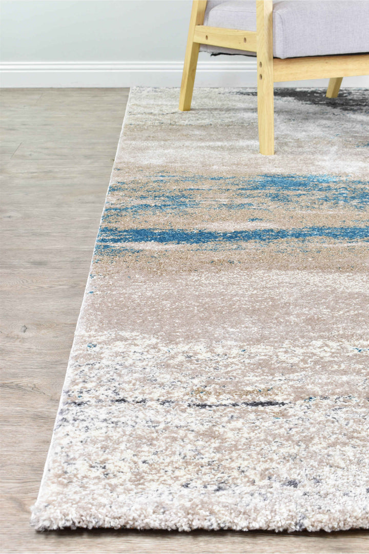 Millard Beige Turquoise Rug - Turkish-inspired modern rug from Treasures of Turkey