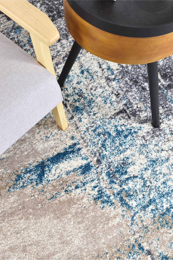 Millard Beige Turquoise Rug - Turkish-inspired modern rug from Treasures of Turkey