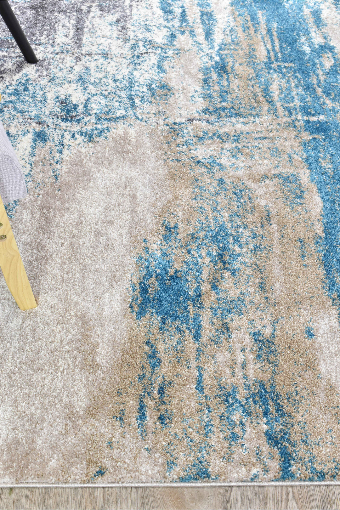 Millard Beige Turquoise Rug - Turkish-inspired modern rug from Treasures of Turkey