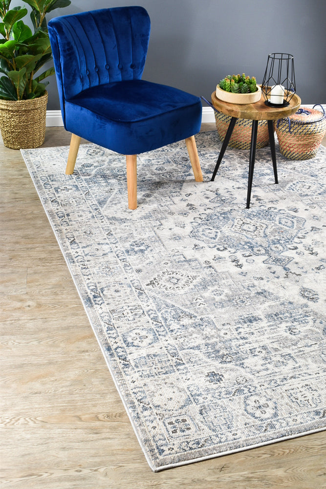 Medina Blue L.Grey Rug - Turkish-inspired modern rug from Treasures of Turkey