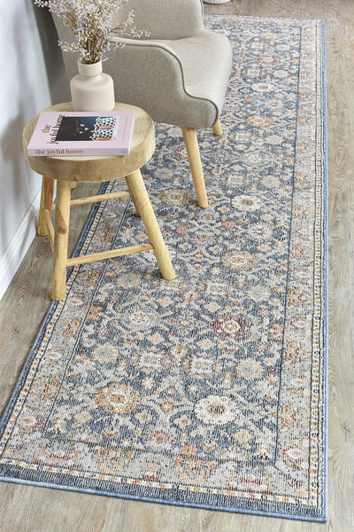 Medina Dark Blue Runner Rug A156A