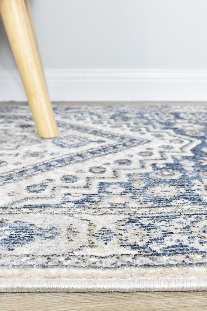 Medina Cream Blue Rug - Turkish-inspired modern rug from Treasures of Turkey