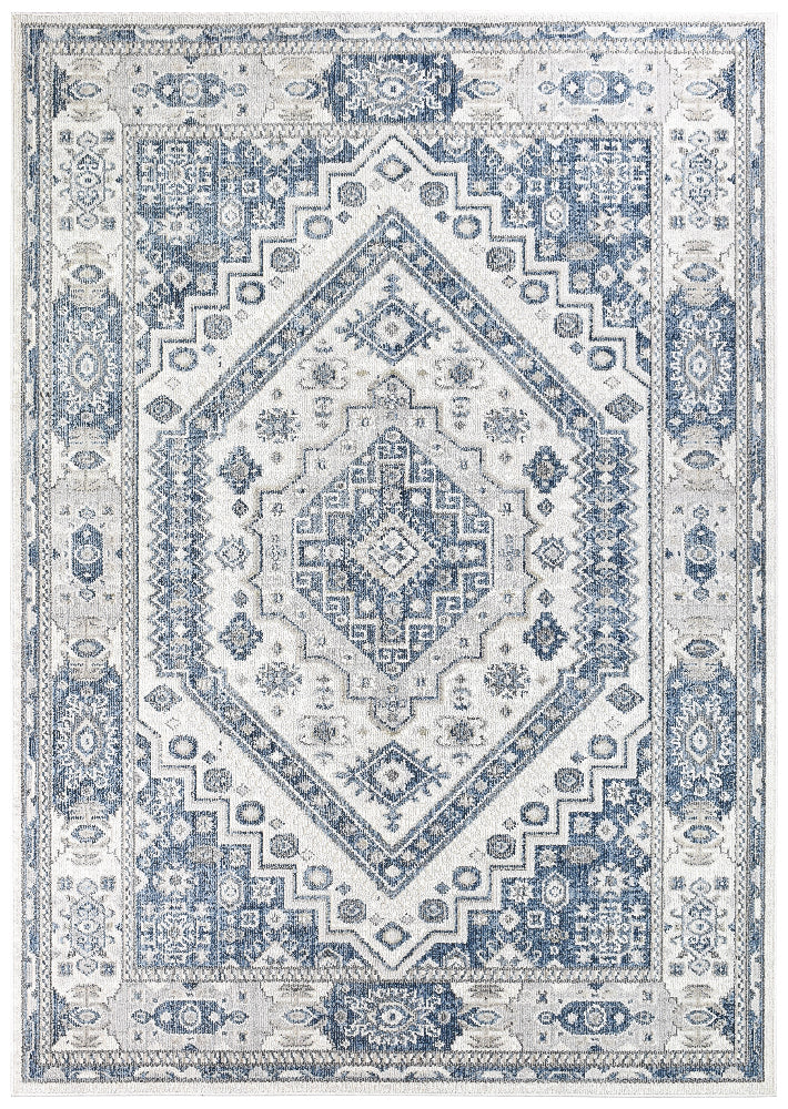Medina Cream Blue Rug - Turkish-inspired modern rug from Treasures of Turkey