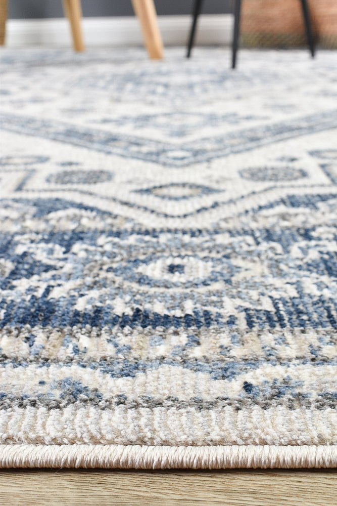 Medina Cream Blue Rug - Turkish-inspired modern rug from Treasures of Turkey