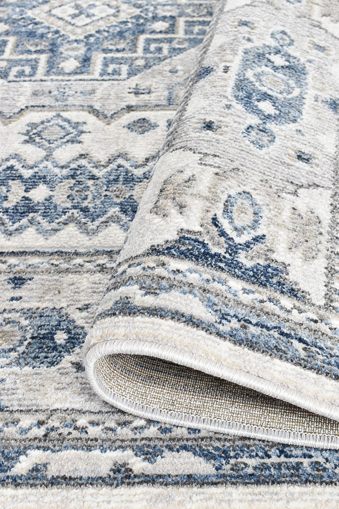 Medina Cream Blue Rug - Turkish-inspired modern rug from Treasures of Turkey