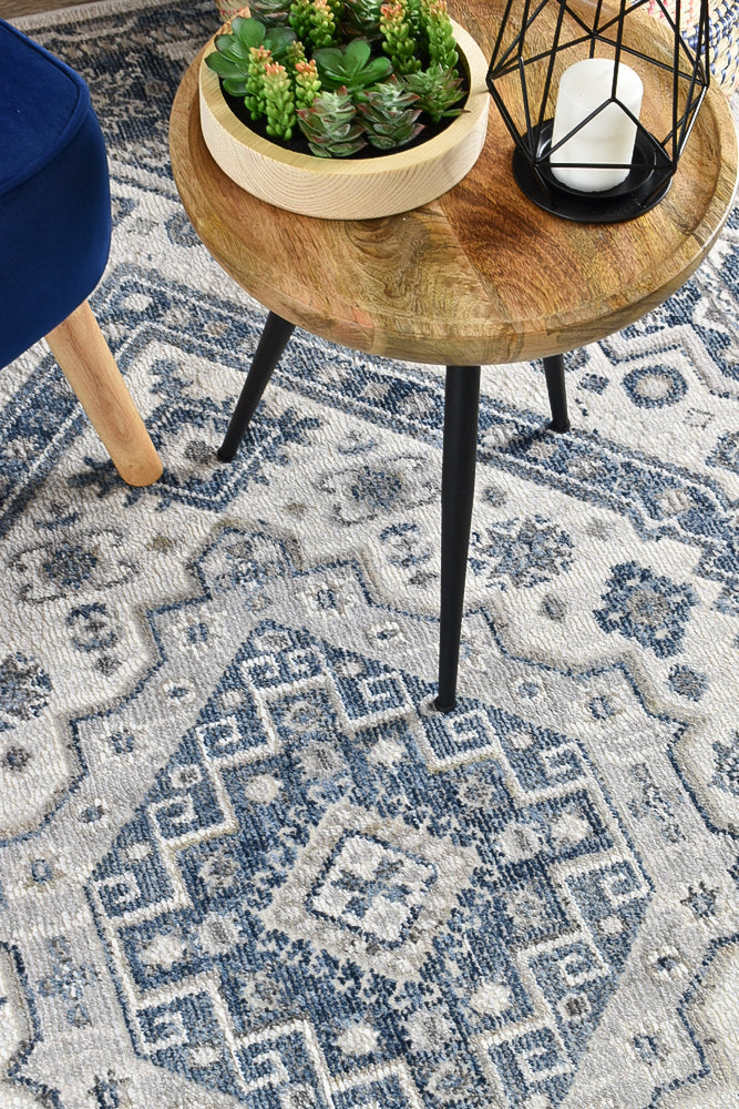 Medina Cream Blue Rug - Turkish-inspired modern rug from Treasures of Turkey