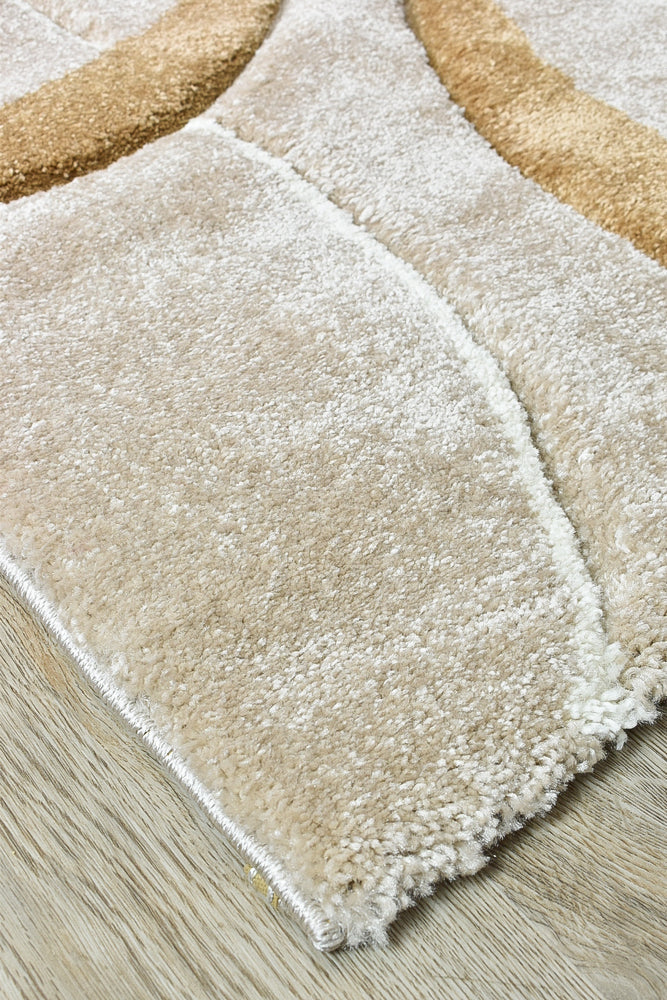 Dahlia Beige Dark Beige Runner - Turkish-inspired hallway runner rug from Treasures of Turkey