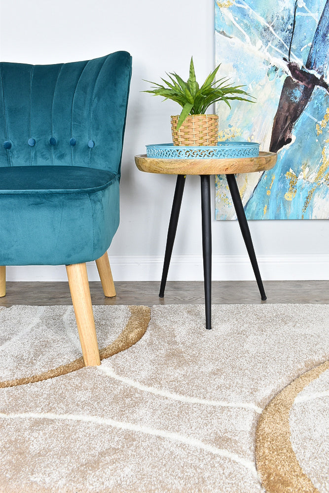 Dahlia Beige Dark Beige Rug - Turkish-inspired modern rug from Treasures of Turkey
