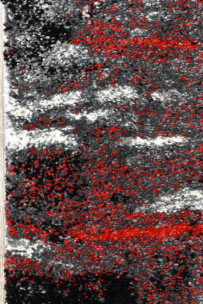 Dahlia Light Grey Red Rug - Turkish-inspired modern rug from Treasures of Turkey