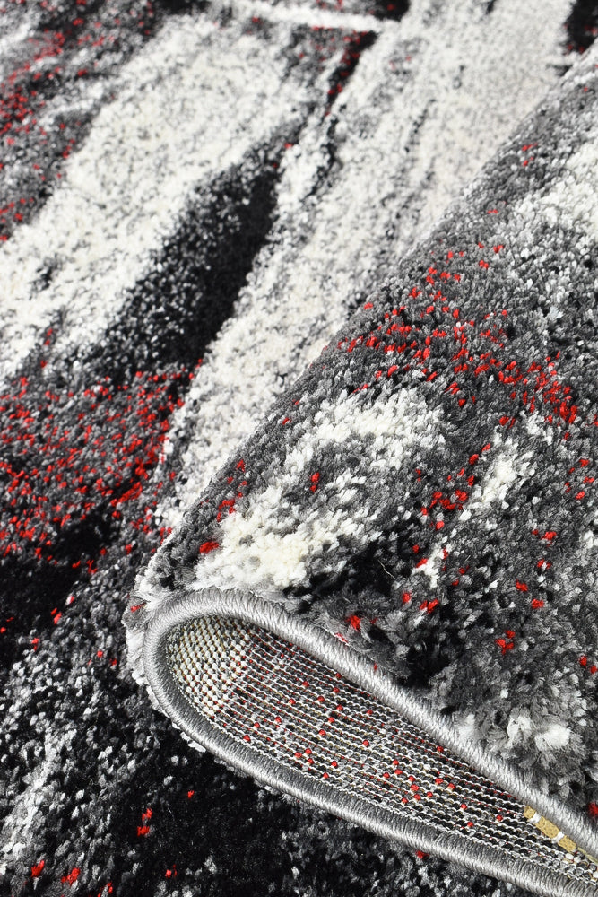 Dahlia Light Grey Red Rug - Turkish-inspired modern rug from Treasures of Turkey