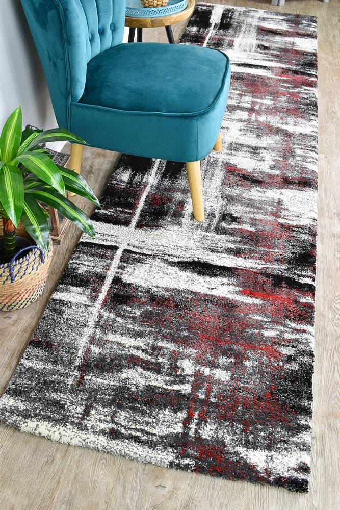 Dahlia Light Grey Red Rug - Turkish-inspired modern rug from Treasures of Turkey