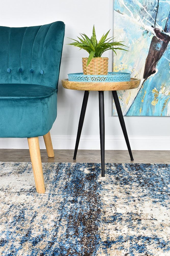 Dahlia White Blue Rug - Turkish-inspired modern rug from Treasures of Turkey